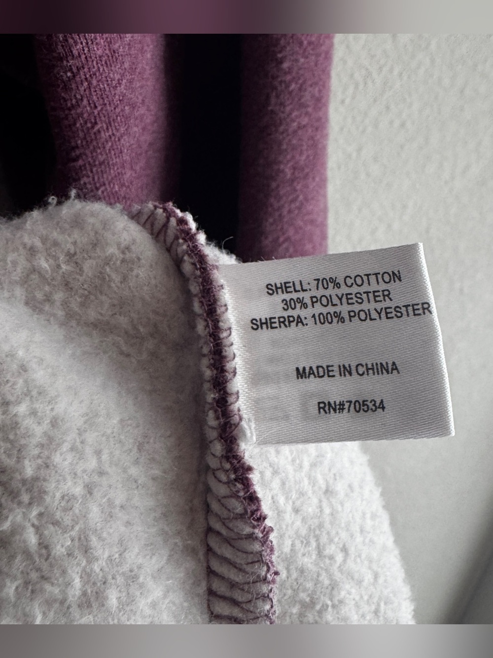 Orvis Women's Plum Sherpa-Lined Turtleneck Pullover size Medium - Picture 3 of 5